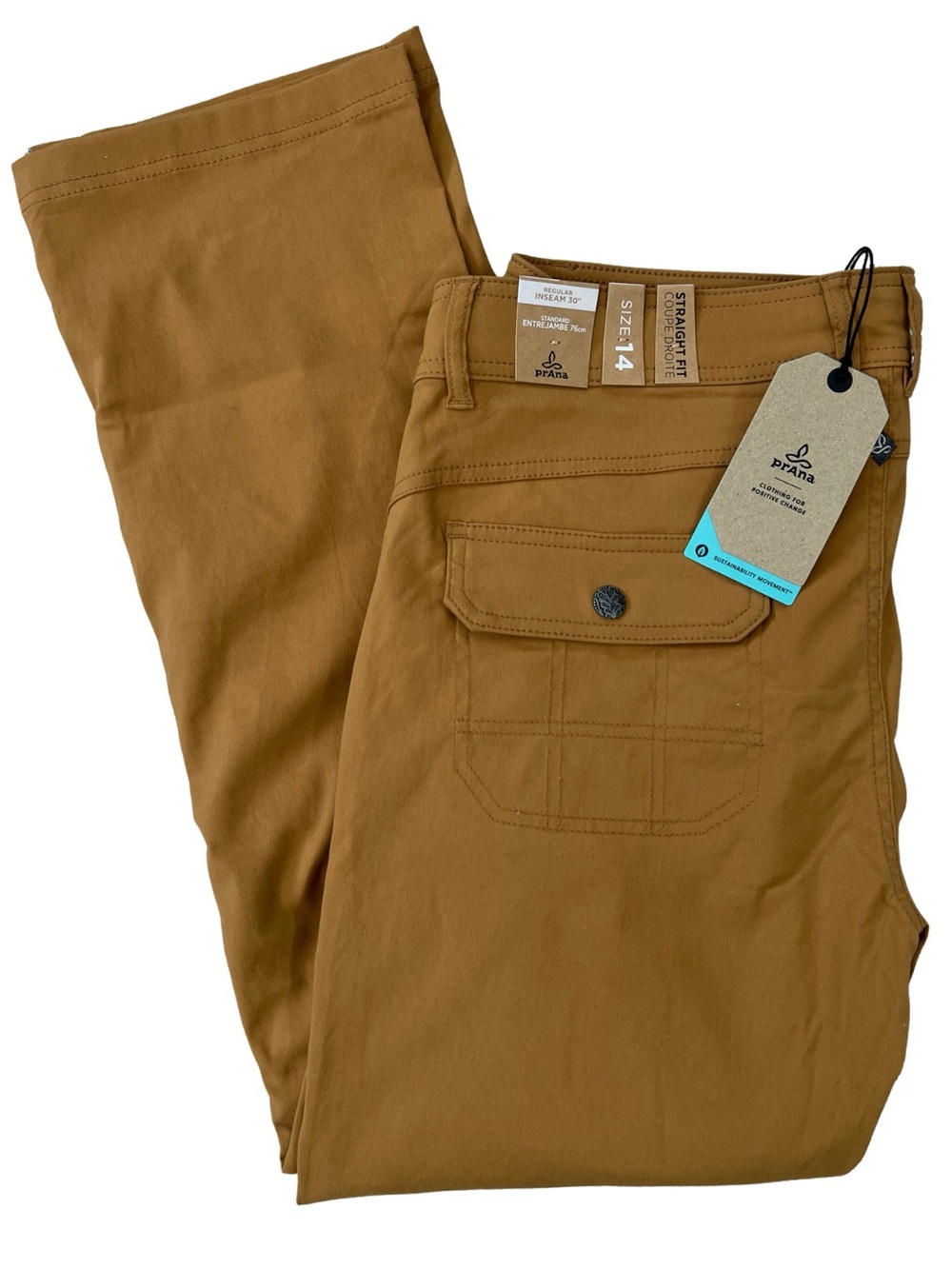 Prana Straight Leg Pants Caramel Brown